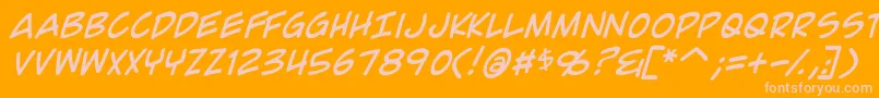 ComicGeekItalic-Schriftart – Rosa Schriften auf orangefarbenem Hintergrund