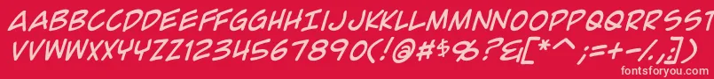 ComicGeekItalic Font – Pink Fonts on Red Background