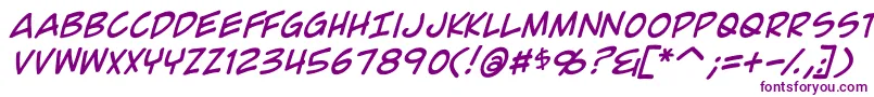 ComicGeekItalic Font – Purple Fonts on White Background