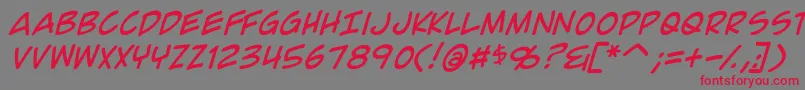 ComicGeekItalic Font – Red Fonts on Gray Background