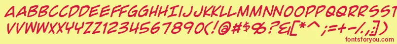 Шрифт ComicGeekItalic – красные шрифты на жёлтом фоне