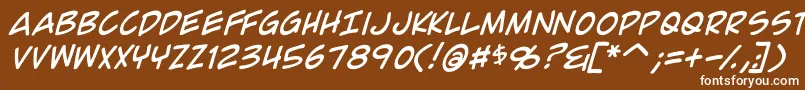 ComicGeekItalic Font – White Fonts on Brown Background