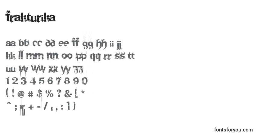 Schriftart Frakturika (54548) – Alphabet, Zahlen, spezielle Symbole