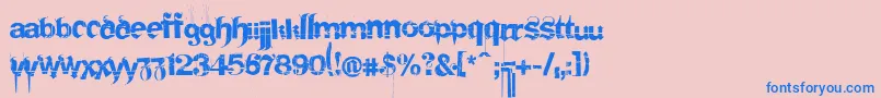 Frakturika Font – Blue Fonts on Pink Background