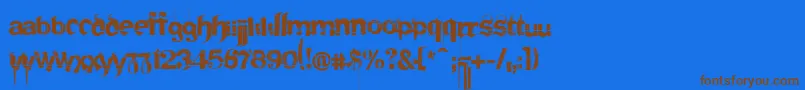 Frakturika Font – Brown Fonts on Blue Background