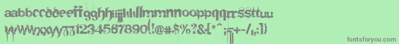 フォントFrakturika – 緑の背景に灰色の文字