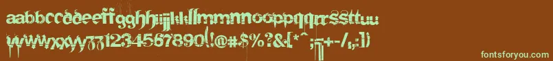 Frakturika Font – Green Fonts on Brown Background