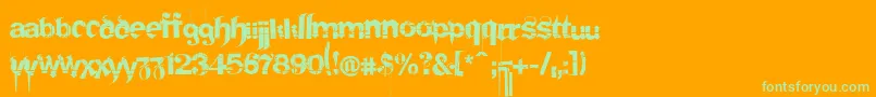 Frakturika Font – Green Fonts on Orange Background