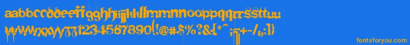Frakturika Font – Orange Fonts on Blue Background