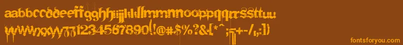 Frakturika Font – Orange Fonts on Brown Background