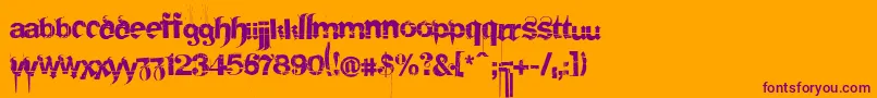Шрифт Frakturika – фиолетовые шрифты на оранжевом фоне