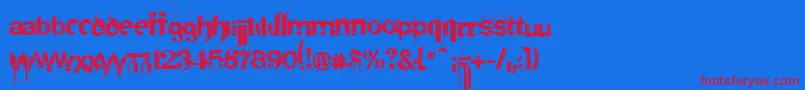 Frakturika Font – Red Fonts on Blue Background
