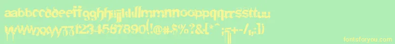 Frakturika Font – Yellow Fonts on Green Background