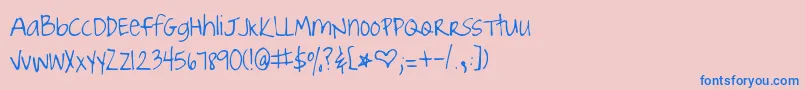 JoyfulJuliana Font – Blue Fonts on Pink Background