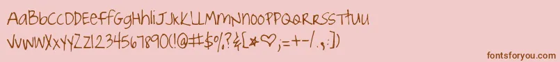 JoyfulJuliana Font – Brown Fonts on Pink Background