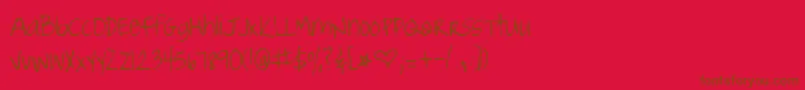 JoyfulJuliana Font – Brown Fonts on Red Background