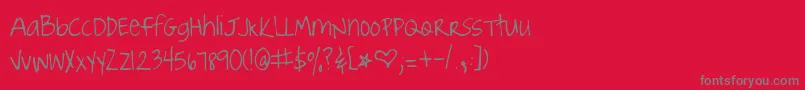 JoyfulJuliana Font – Gray Fonts on Red Background