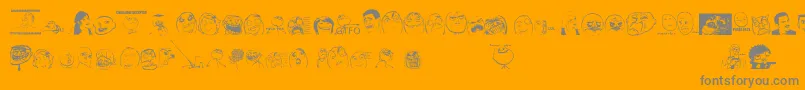 Memetica-Schriftart – Graue Schriften auf orangefarbenem Hintergrund