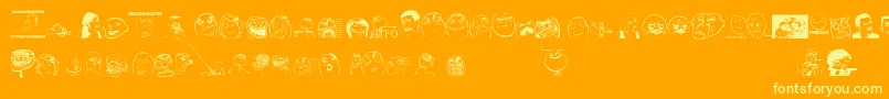 Memetica Font – Yellow Fonts on Orange Background