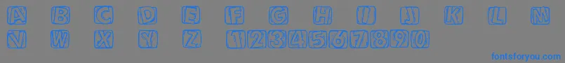 Woodcuttedcaps Font – Blue Fonts on Gray Background