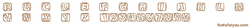 Woodcuttedcaps-fontti – ruskeat fontit valkoisella taustalla