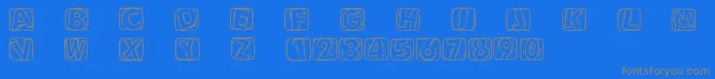 Woodcuttedcaps Font – Gray Fonts on Blue Background