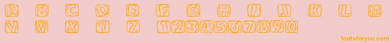 Woodcuttedcaps Font – Orange Fonts on Pink Background