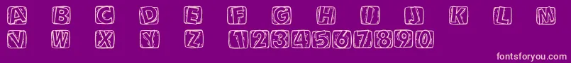 Woodcuttedcaps Font – Pink Fonts on Purple Background