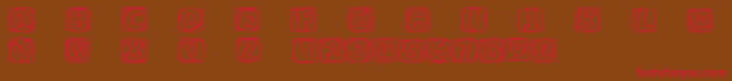Woodcuttedcaps Font – Red Fonts on Brown Background