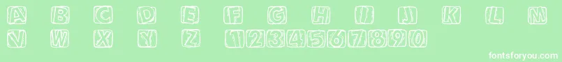 Woodcuttedcaps Font – White Fonts on Green Background