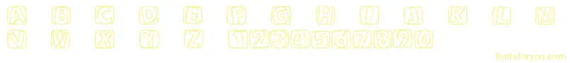 Шрифт Woodcuttedcaps – жёлтые шрифты