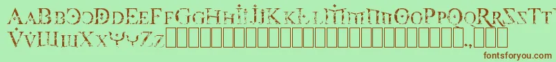 Foy3cis Font – Brown Fonts on Green Background