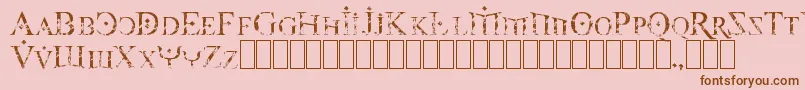Foy3cis-Schriftart – Braune Schriften auf rosa Hintergrund