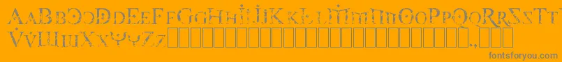 Foy3cis Font – Gray Fonts on Orange Background