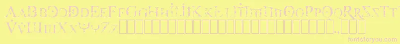 Foy3cis Font – Pink Fonts on Yellow Background