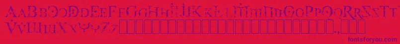 Foy3cis Font – Purple Fonts on Red Background