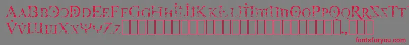Foy3cis Font – Red Fonts on Gray Background