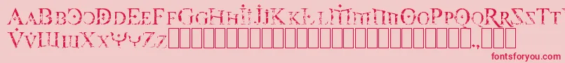 Foy3cis Font – Red Fonts on Pink Background