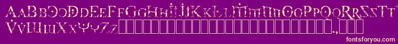 フォントFoy3cis – 紫の背景に黄色のフォント