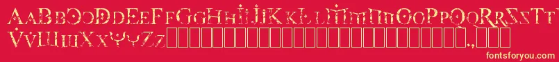 Foy3cis-Schriftart – Gelbe Schriften auf rotem Hintergrund