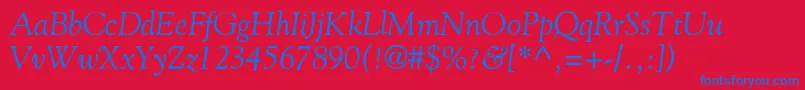 GoliathdbItalic Font – Blue Fonts on Red Background