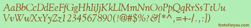 GoliathdbItalic Font – Brown Fonts on Green Background