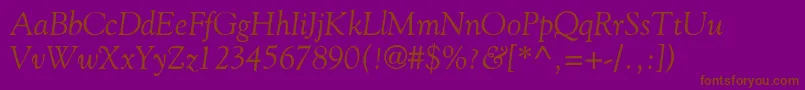 GoliathdbItalic Font – Brown Fonts on Purple Background