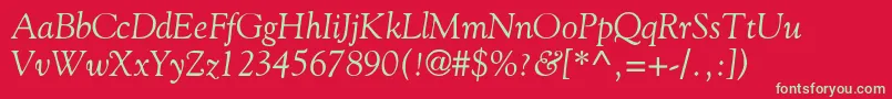 GoliathdbItalic Font – Green Fonts on Red Background