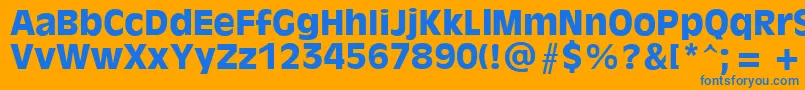 AntiqueOliveРџРѕР»СѓР¶РёСЂРЅС‹Р№ Font – Blue Fonts on Orange Background