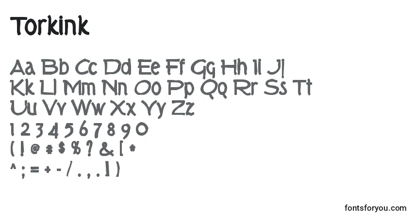 Schriftart Torkink – Alphabet, Zahlen, spezielle Symbole