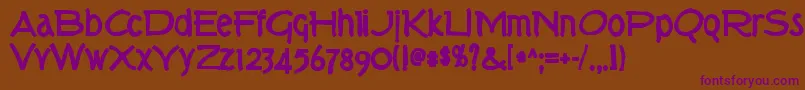 Torkink Font – Purple Fonts on Brown Background