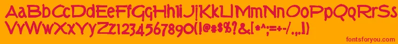 Torkink Font – Red Fonts on Orange Background