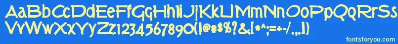Torkink Font – Yellow Fonts on Blue Background