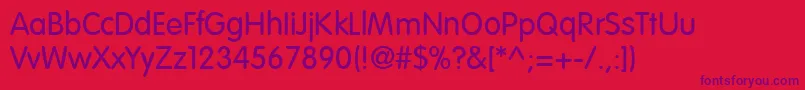 VagLightRegular Font – Purple Fonts on Red Background